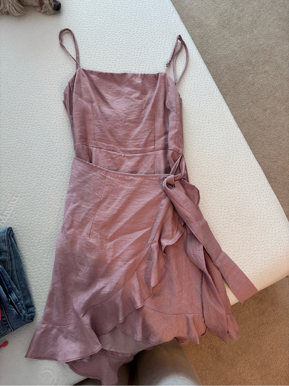 Hello Molly Dusty Rose Backless Wrap Mini Dress